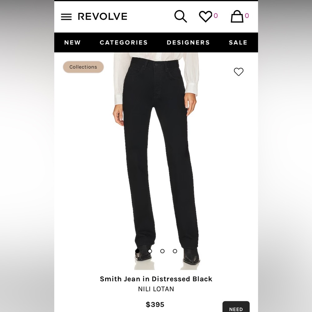 Nili Lotan Smith Jean in Carbon size 2
